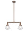 Innovations - 209-AC-G324 - Two Light Island Pendant - Franklin Restoration - Antique Copper