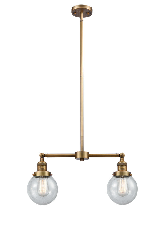 Innovations - 209-BB-G204-6-LED - LED Island Pendant - Franklin Restoration - Brushed Brass
