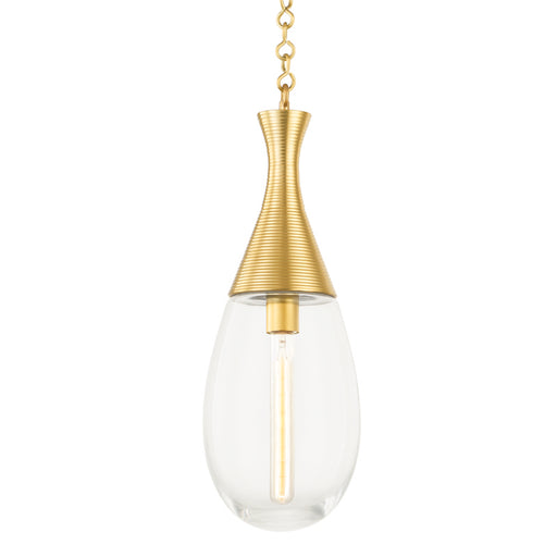 Hudson Valley - 3938-AGB - One Light Pendant - Southold - Aged Brass