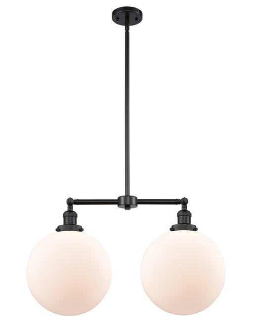 Innovations - 209-BK-G201-12 - Two Light Island Pendant - Franklin Restoration - Matte Black