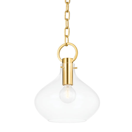 Hudson Valley - BKO252-AGB - One Light Small Pendant - Lina - Aged Brass