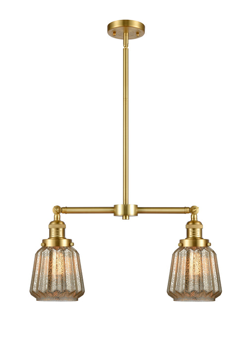 Innovations - 209-SG-G146 - Two Light Island Pendant - Franklin Restoration - Satin Gold