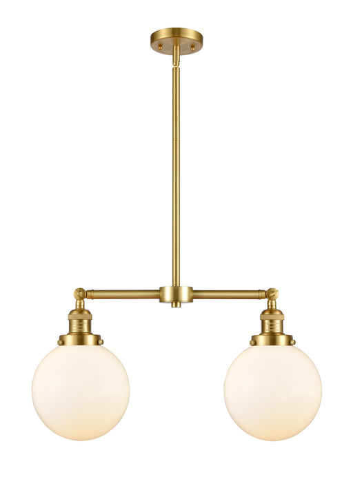 Innovations - 209-SG-G201-8 - Two Light Island Pendant - Franklin Restoration - Satin Gold