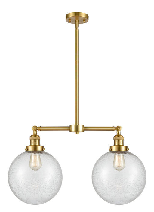 Innovations - 209-SG-G204-10 - Two Light Island Pendant - Franklin Restoration - Satin Gold