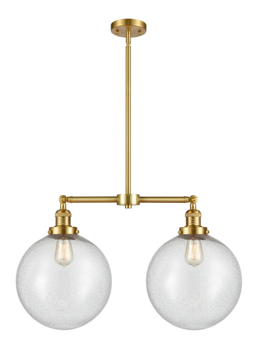 Innovations - 209-SG-G204-12 - Two Light Island Pendant - Franklin Restoration - Satin Gold