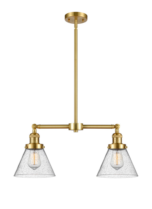 Innovations - 209-SG-G44 - Two Light Island Pendant - Franklin Restoration - Satin Gold