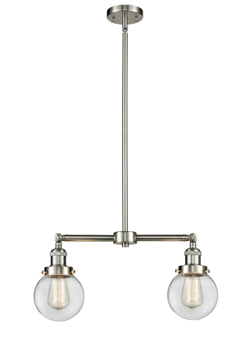 Innovations - 209-SN-G202-6-LED - LED Island Pendant - Franklin Restoration - Brushed Satin Nickel