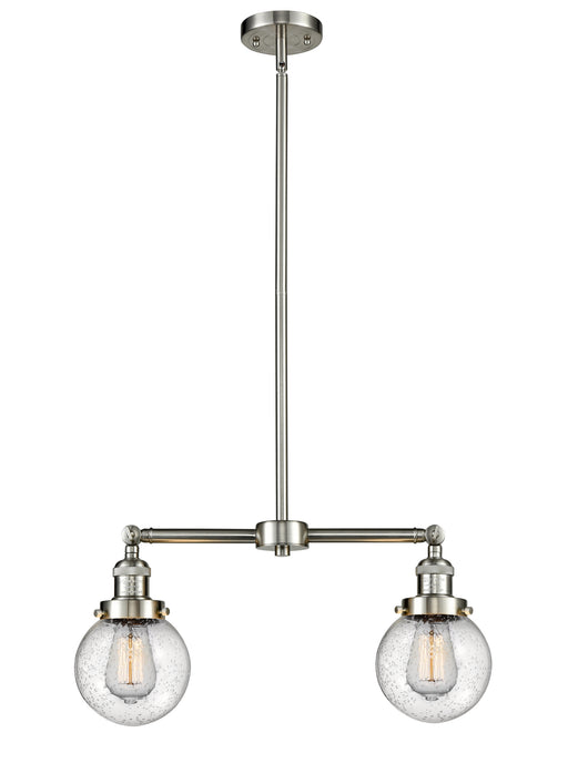 Innovations - 209-SN-G204-6-LED - LED Island Pendant - Franklin Restoration - Brushed Satin Nickel