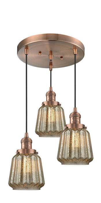 Innovations - 211/3-AC-G146 - Three Light Pendant - Franklin Restoration - Antique Copper