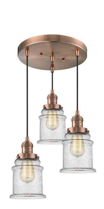 Innovations - 211/3-AC-G184 - Three Light Pendant - Franklin Restoration - Antique Copper