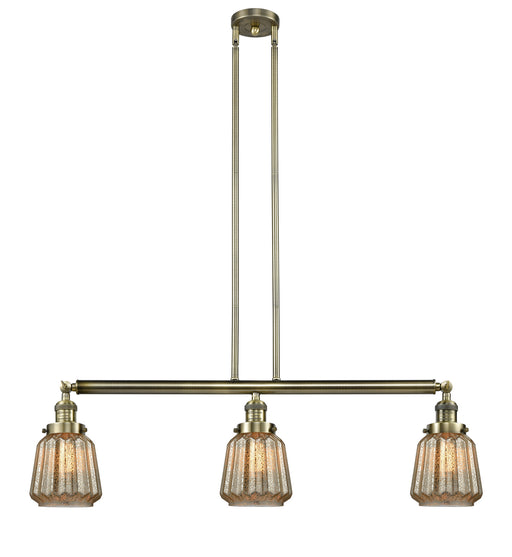 Innovations - 213-AB-G146 - Three Light Island Pendant - Franklin Restoration - Antique Brass