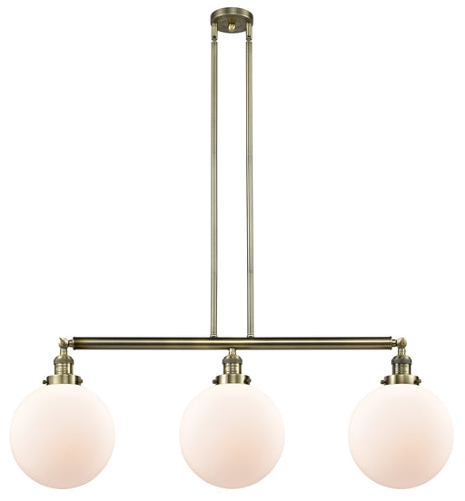 Innovations - 213-AB-G201-10 - Three Light Island Pendant - Franklin Restoration - Antique Brass