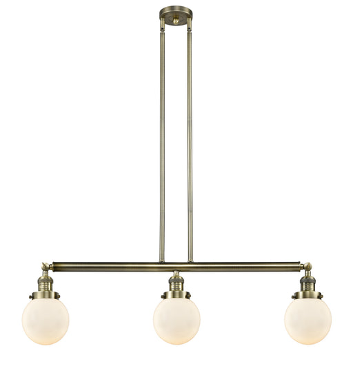 Innovations - 213-AB-G201-6 - Three Light Island Pendant - Franklin Restoration - Antique Brass