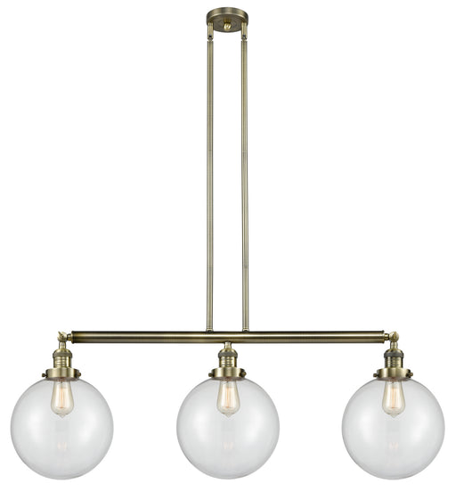 Innovations - 213-AB-G202-10 - Three Light Island Pendant - Franklin Restoration - Antique Brass