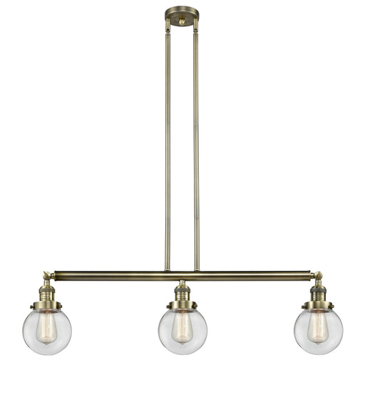 Innovations - 213-AB-G202-6 - Three Light Island Pendant - Franklin Restoration - Antique Brass