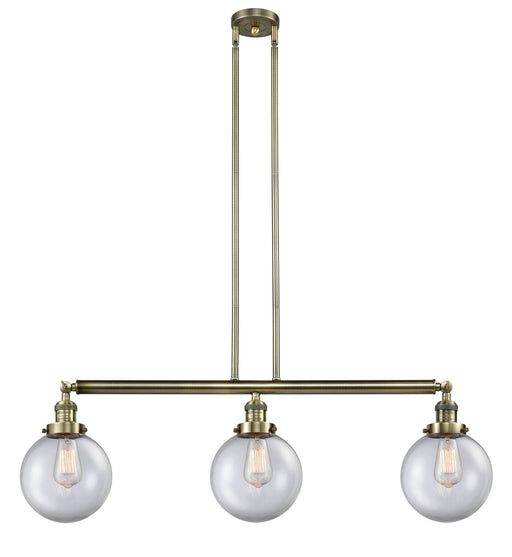 Innovations - 213-AB-G202-8 - Three Light Island Pendant - Franklin Restoration - Antique Brass