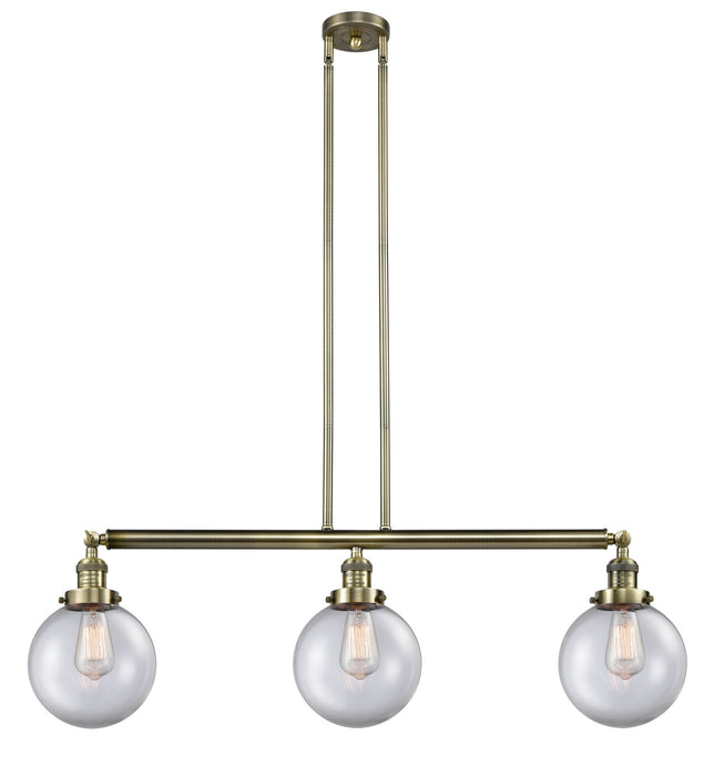 Innovations - 213-AB-G202-8-LED - LED Island Pendant - Franklin Restoration - Antique Brass