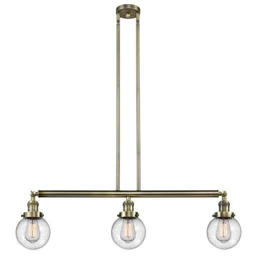 Innovations - 213-AB-G204-6 - Three Light Island Pendant - Franklin Restoration - Antique Brass