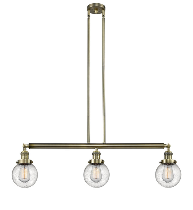 Innovations - 213-AB-G204-6-LED - LED Island Pendant - Franklin Restoration - Antique Brass