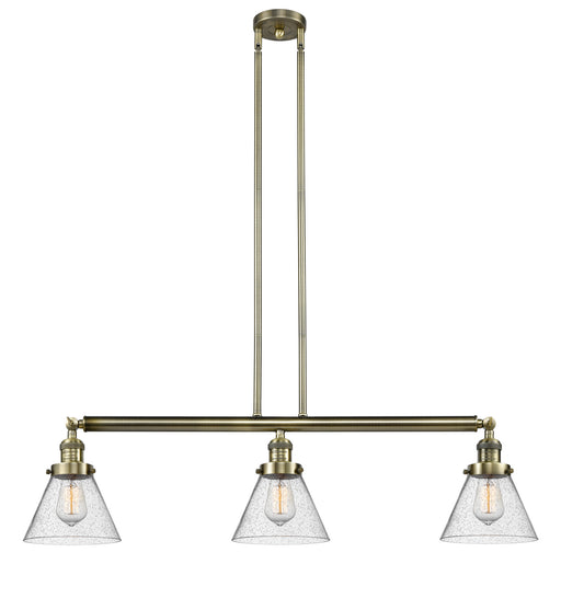 Innovations - 213-AB-G44 - Three Light Island Pendant - Franklin Restoration - Antique Brass