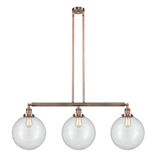 Innovations - 213-AC-G202-12 - Three Light Island Pendant - Franklin Restoration - Antique Copper