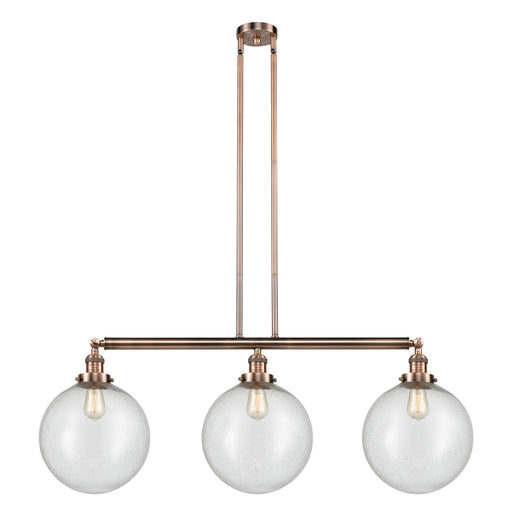 Innovations - 213-AC-G204-12 - Three Light Island Pendant - Franklin Restoration - Antique Copper