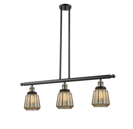 Innovations - 213-BAB-G146 - Three Light Island Pendant - Franklin Restoration - Black Antique Brass