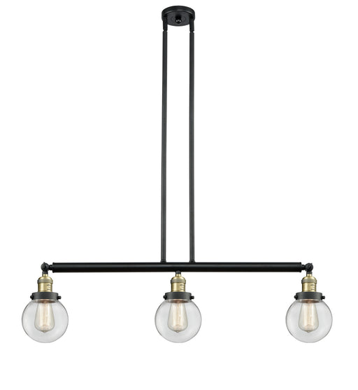 Innovations - 213-BAB-G202-6 - Three Light Island Pendant - Franklin Restoration - Black Antique Brass