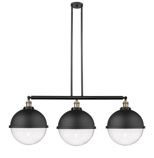 Innovations - 213-BAB-HFS-124-BK - Three Light Island Pendant - Franklin Restoration - Matte Black