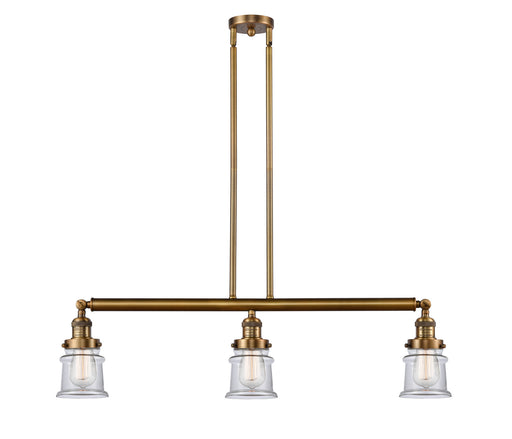 Innovations - 213-BB-G182S - Three Light Island Pendant - Franklin Restoration - Brushed Brass