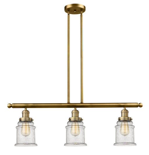 Innovations - 213-BB-G184 - Three Light Island Pendant - Franklin Restoration - Brushed Brass