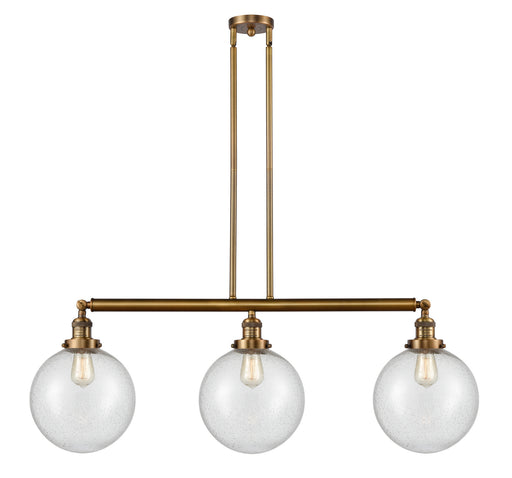 Innovations - 213-BB-G204-10 - Three Light Island Pendant - Franklin Restoration - Brushed Brass