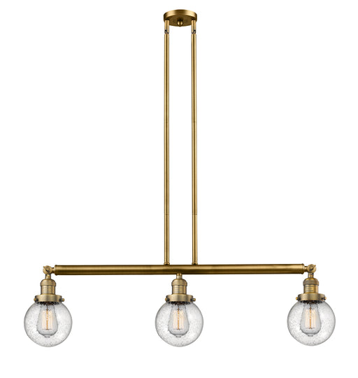 Innovations - 213-BB-G204-6-LED - LED Island Pendant - Franklin Restoration - Brushed Brass