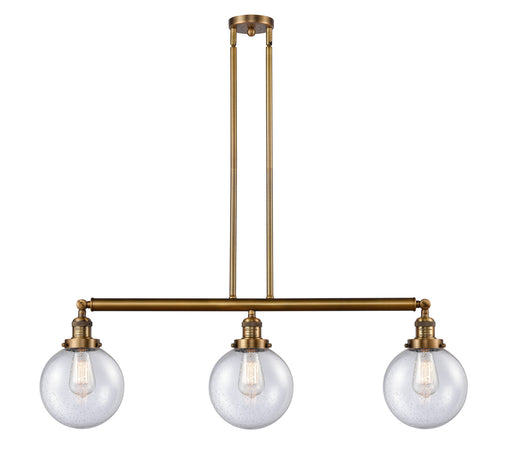 Innovations - 213-BB-G204-8 - Three Light Island Pendant - Franklin Restoration - Brushed Brass