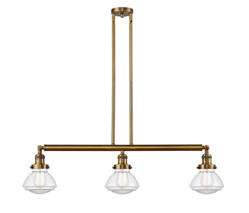 Innovations - 213-BB-G322 - Three Light Island Pendant - Franklin Restoration - Brushed Brass