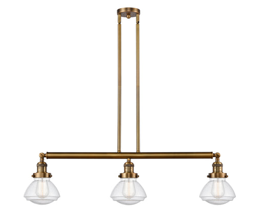 Innovations - 213-BB-G324 - Three Light Island Pendant - Franklin Restoration - Brushed Brass