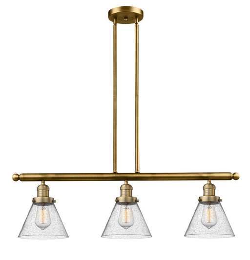 Innovations - 213-BB-G44 - Three Light Island Pendant - Franklin Restoration - Brushed Brass