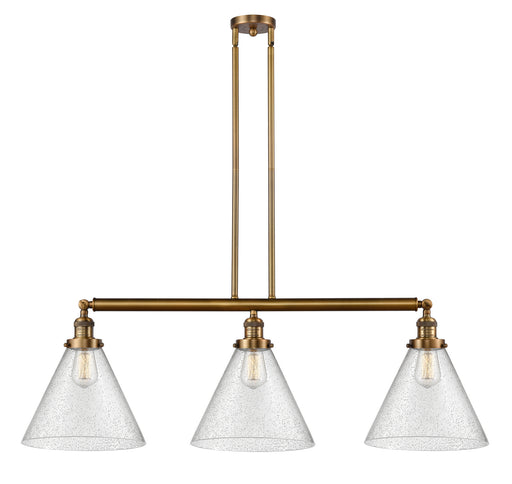 Innovations - 213-BB-G44-L - Three Light Island Pendant - Franklin Restoration - Brushed Brass