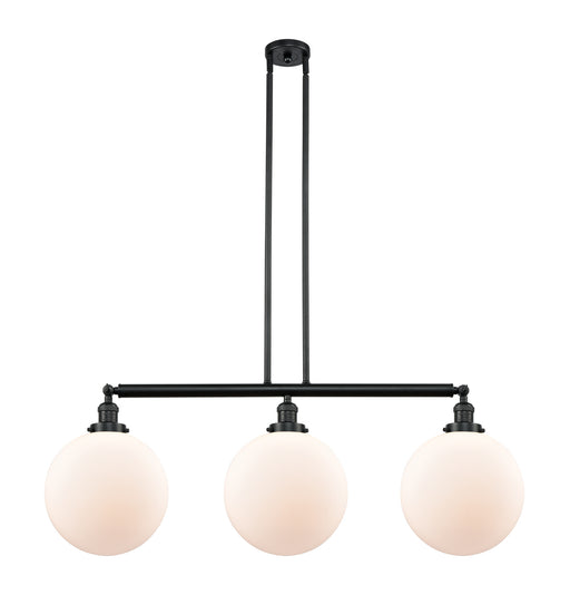 Innovations - 213-BK-G201-12 - Three Light Island Pendant - Franklin Restoration - Matte Black