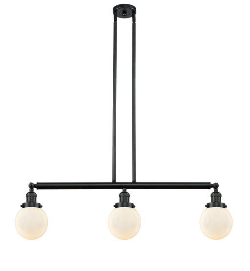 Innovations - 213-BK-G201-6 - Three Light Island Pendant - Franklin Restoration - Matte Black