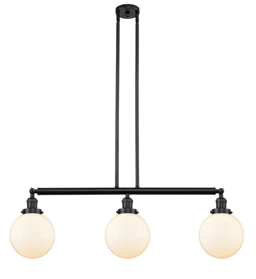 Innovations - 213-BK-G201-8 - Three Light Island Pendant - Franklin Restoration - Matte Black