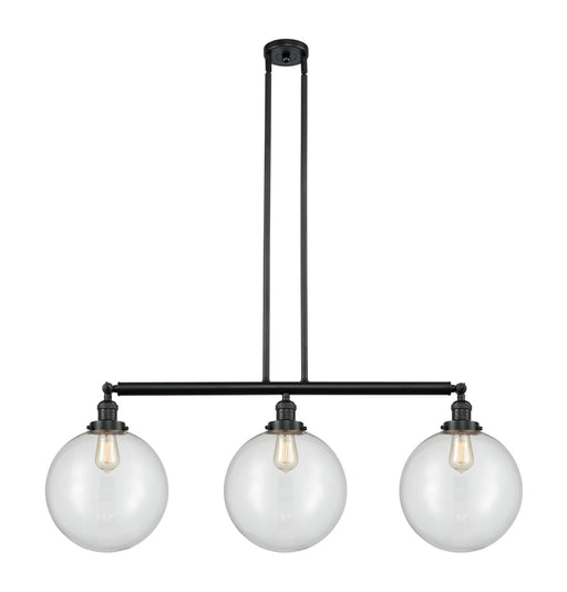 Innovations - 213-BK-G202-12 - Three Light Island Pendant - Franklin Restoration - Matte Black