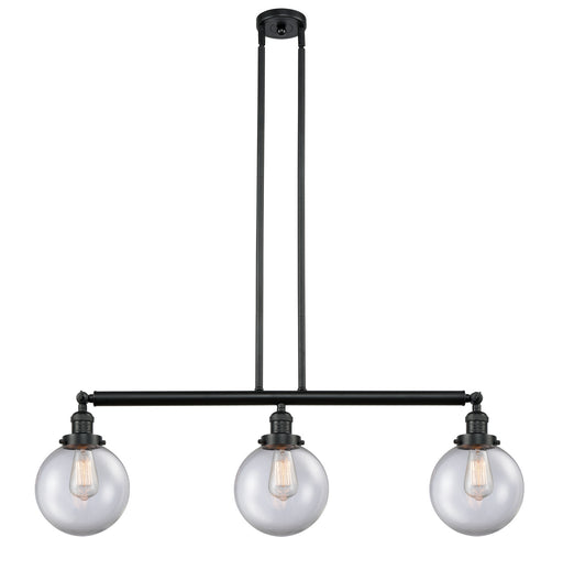 Innovations - 213-BK-G202-8 - Three Light Island Pendant - Franklin Restoration - Matte Black