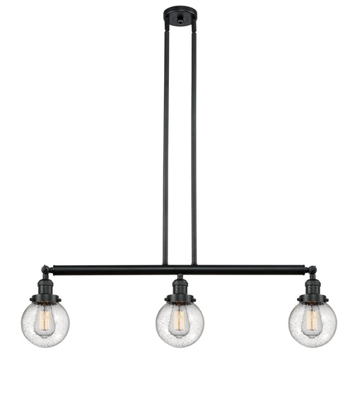 Innovations - 213-BK-G204-6 - Three Light Island Pendant - Franklin Restoration - Matte Black