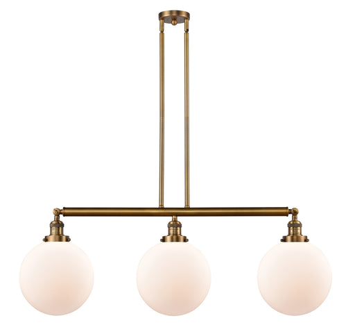 Innovations - 213-BB-G201-10 - Three Light Island Pendant - Franklin Restoration - Brushed Brass