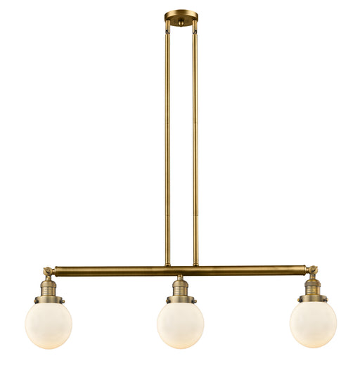 Innovations - 213-BB-G201-6 - Three Light Island Pendant - Franklin Restoration - Brushed Brass