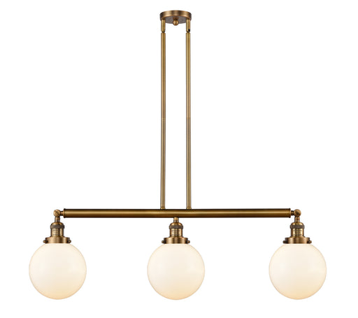 Innovations - 213-BB-G201-8 - Three Light Island Pendant - Franklin Restoration - Brushed Brass