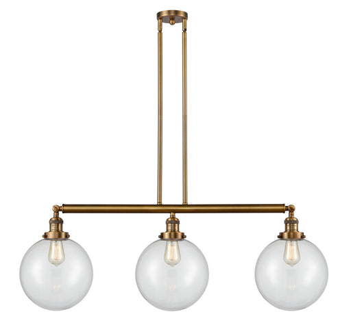 Innovations - 213-BB-G202-10 - Three Light Island Pendant - Franklin Restoration - Brushed Brass