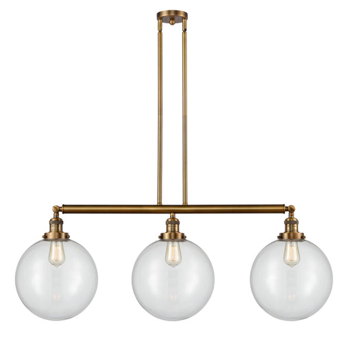 Innovations - 213-BB-G202-12 - Three Light Island Pendant - Franklin Restoration - Brushed Brass