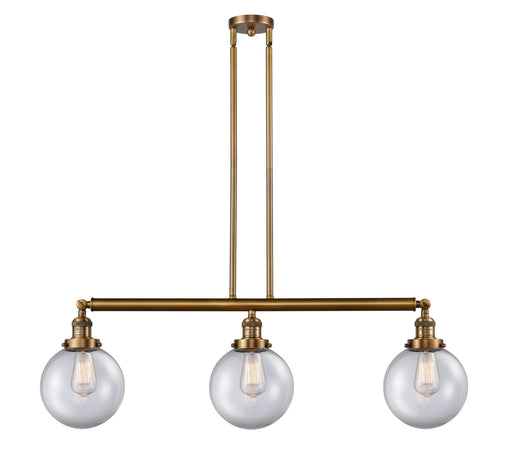 Innovations - 213-BB-G202-8 - Three Light Island Pendant - Franklin Restoration - Brushed Brass